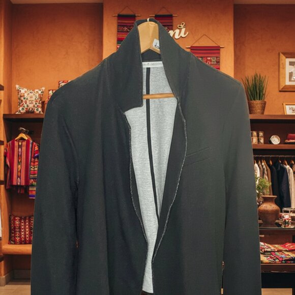 Peruvian Connection Black Open Front Cardigan Jacket Size XL - Picture 2 of 7